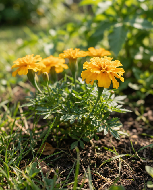 Franska ringblomma Naughty Marietta (Tagetes patula) – ettåriga blomsterfrön från SeedsChoice
