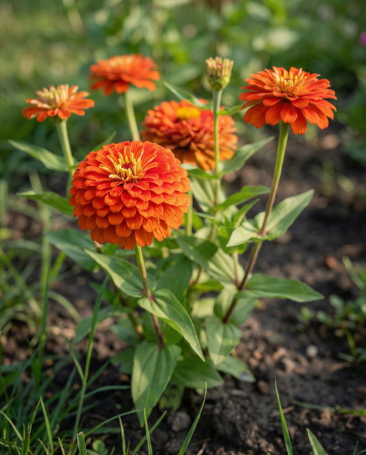 Scarlet Flame (Zinnia elegans) – ettåriga blomfrön från SeedsChoice