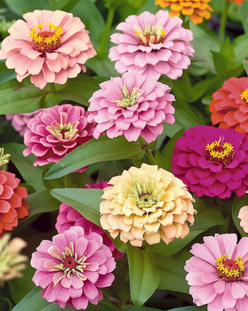Thumbelina Dwarf Mixed-frön (Zinnia elegans) – ettårig blandning