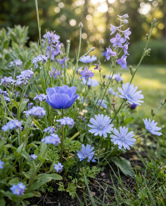Blå sommarmix full sol 20 till 80 cm – ettåriga blomsterfrön från SeedsChoice