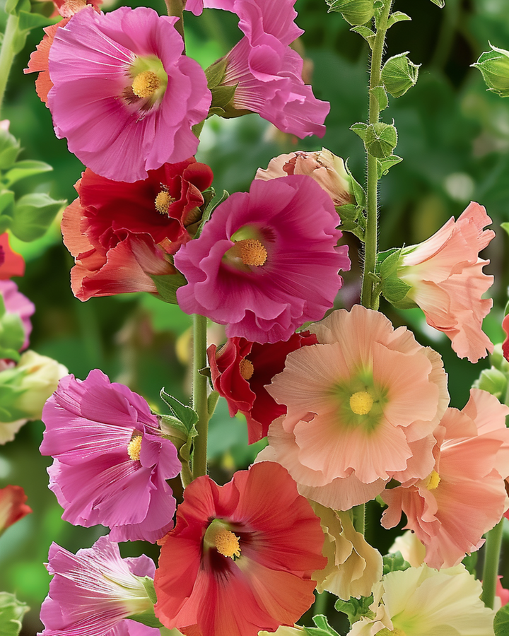 Stockrosfrön Antwerp Stars (Alcea rosea) – tvåårig blandning