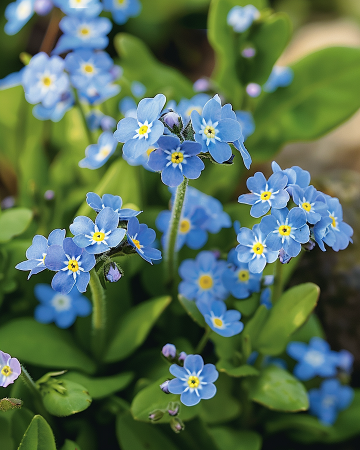 Förgätmigej blå frön (Myosotis alpestris) – tvååriga blomsterfrön