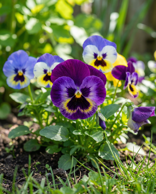Pensé Aalsmeer Giants Mixed (Viola wittrockiana) – frön för tvååriga blommor från SeedsChoice