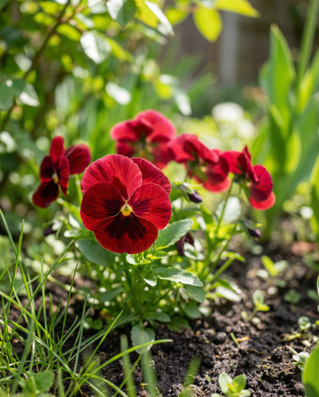 Pensé Red Wing (Viola wittrockiana) – frön för tvååriga blommor från SeedsChoice