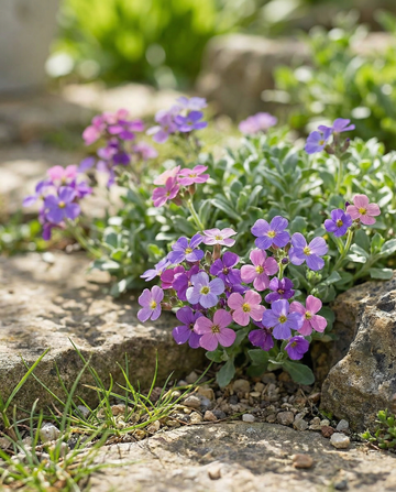 Rock Cress Mix (Aubrieta hybrida) – fleråriga blomsterfrön från SeedsChoice