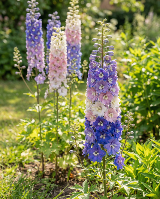 Riddarsporre Giant Pacific Mixed (Delphinium cultorum) – flerårig blandning frön från SeedsChoice
