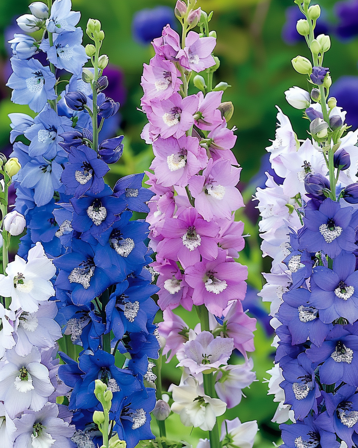 Riddarsporrefrön Giant Pacific Mixed (Delphinium cultorum) – flerårig blandning