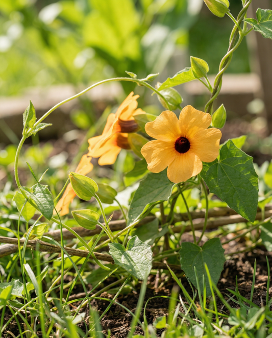 Black Eyed Susan klätterväxt (Thunbergia alata) – ettåriga klätterfrön från SeedsChoice