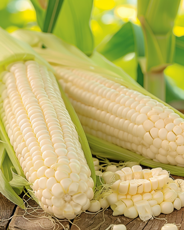 Frön av sockermajs Glacial White Kernels (Zea mays) – ettårig grönsak