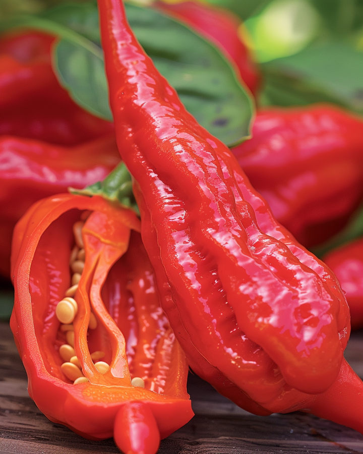Bhut Jolokia Pepper Red-frön (Capsicum chinense) – ettårig grönsak