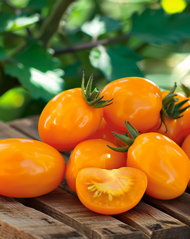 Snacktomat frön Dattorange F1 Solanum lycopersicum ettårig