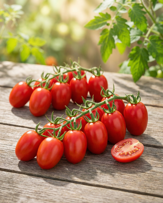 Körsbärstomat Modus F1 Mini Plum (Solanum lycopersicum) – ettåriga grönsaksfrön från SeedsChoice