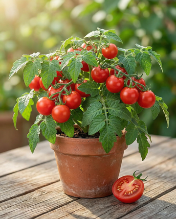 Dvärg körsbärstomat Tiny Tim (Solanum lycopersicum) – ettåriga grönsaksfrön från SeedsChoice