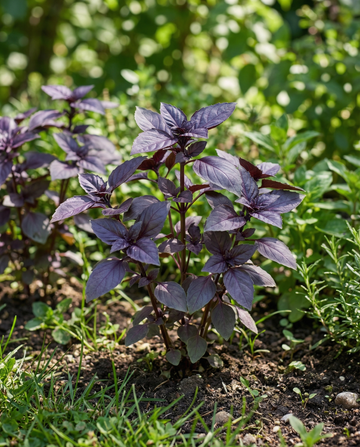 Basilika Dark Opal (Ocimum basilicum) – ettåriga örter från SeedsChoice