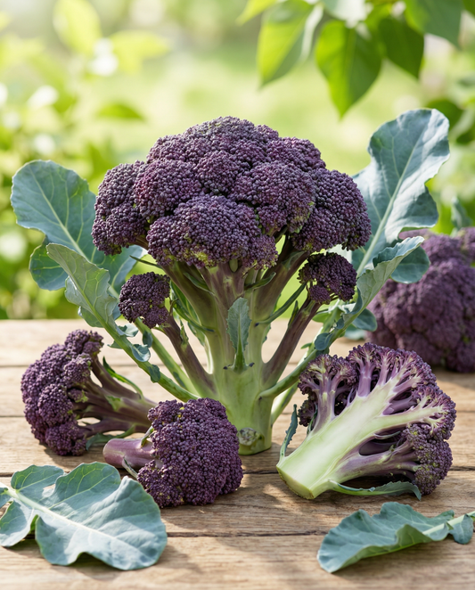 Broccoli Summer Purple (Brassica oleracea) – ettåriga grönsaksfrön från SeedsChoice