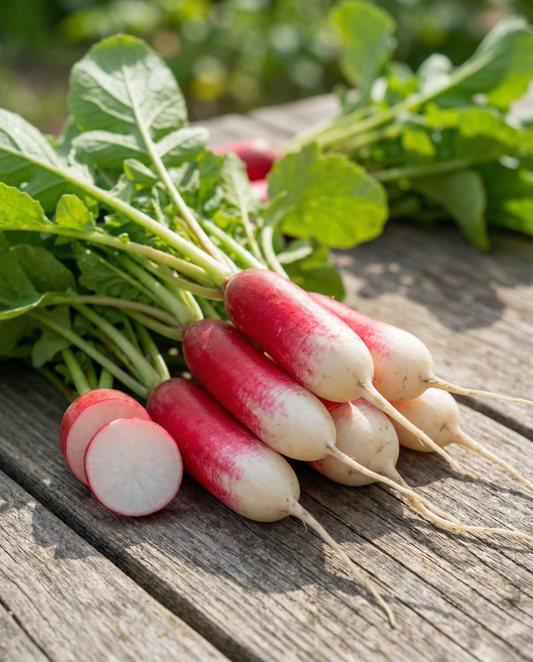 Rädisa French Breakfast (Raphanus sativus) – ettåriga grönsaksfrön från SeedsChoice