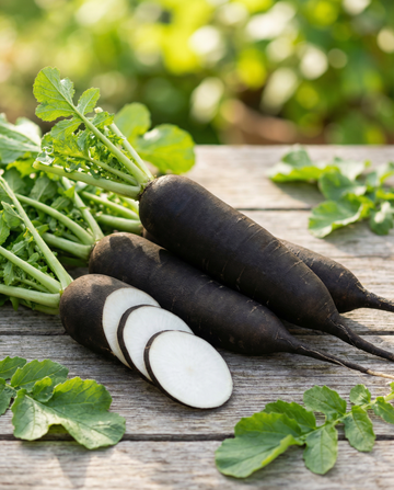 Vinterrädisa Noir Long Poids D Horloge (Raphanus sativus) – frön för ettårig grönsak från SeedsChoice