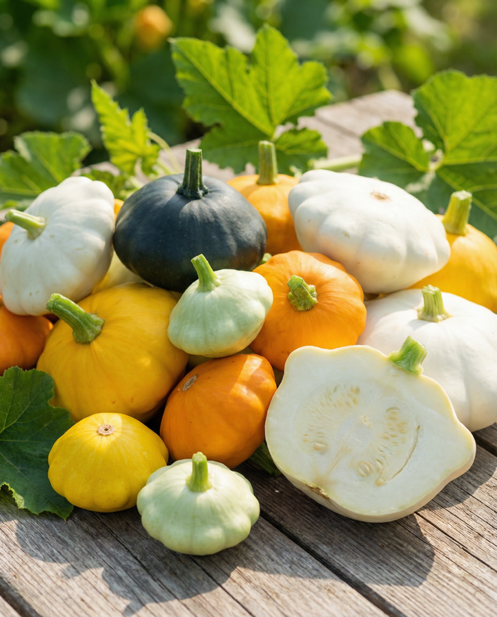 Patisson Squash Colour Mix frön (Cucurbita pepo) – ettårig grönsak