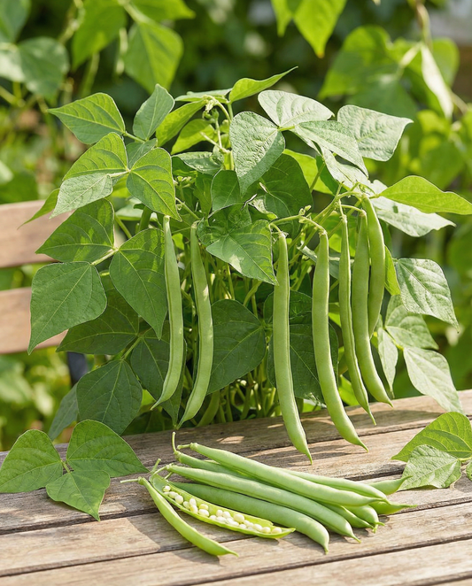 Buskböna Argus (Phaseolus vulgaris) – ettåriga grönsaksfrön från SeedsChoice