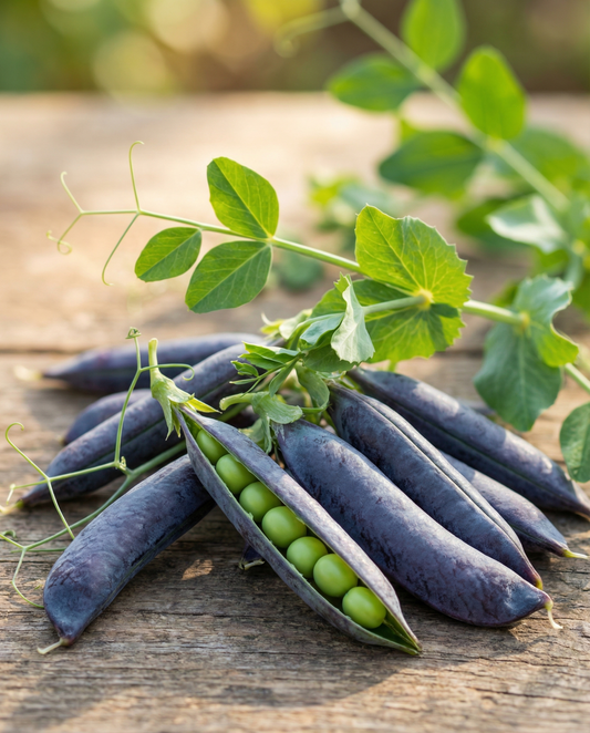 Ärt Ezethas Krombek Blue Podded (Pisum sativum) – ettåriga grönsaksfrön från SeedsChoice