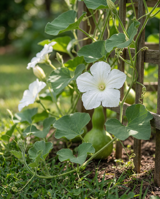 Kalebassranka Fågelholksflaska (Lagenaria siceraria) – frön till ettårig klätterväxt från SeedsChoice
