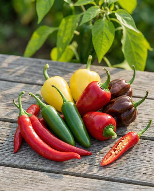 Paprika blandning Mix 5 sorter (Capsicum annuum) – ettåriga grönsaksfrön från SeedsChoice