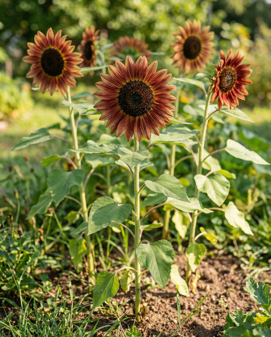 Solros Sunset Mixed (Helianthus annuus) – ettåriga blomsterfrön från SeedsChoice