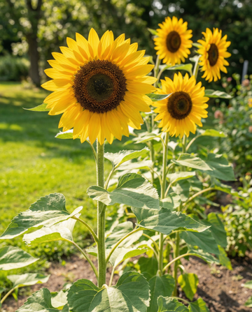 Jättesolros Giganteus (Helianthus annuus) – ettårliga blomsterfrön från SeedsChoice