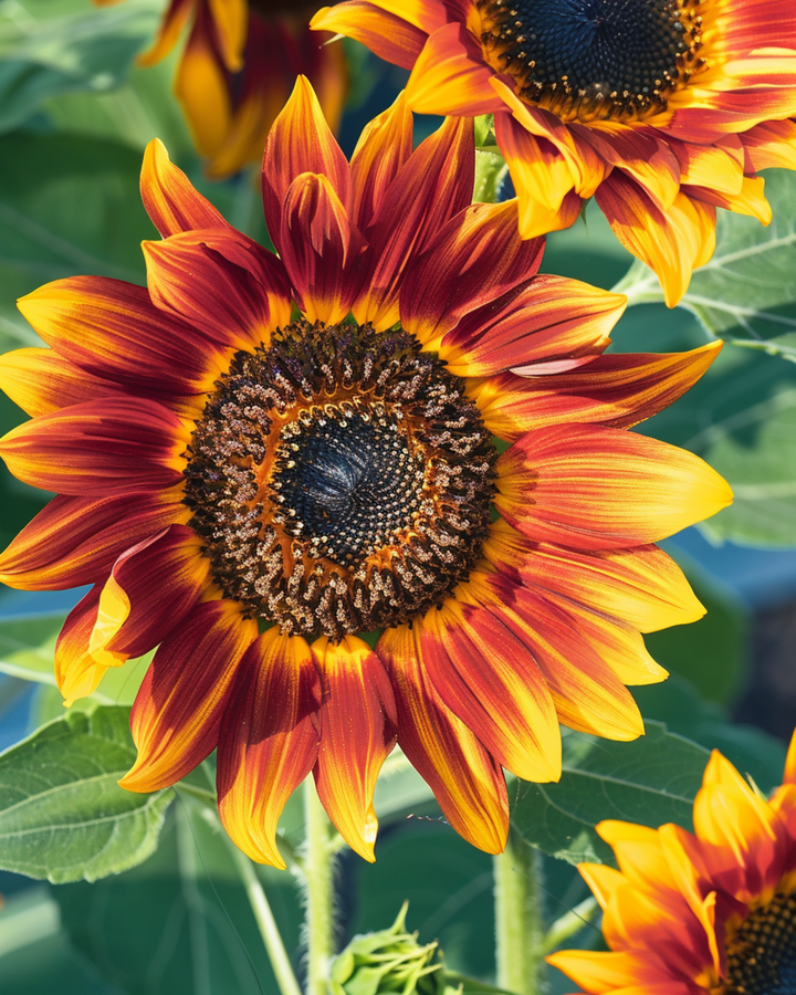 Solrosfrön Ring Of Fire (Helianthus annuus) – ettårig blomma