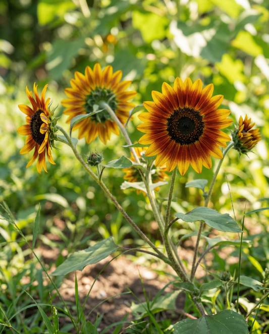 Solros Ring Of Fire (Helianthus annuus) – ettåriga blomsterfrön från SeedsChoice