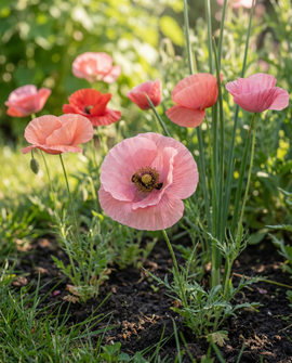 Shirley Poppy-frön Papaver rhoeas ettårig Mixed Colours 75 cm