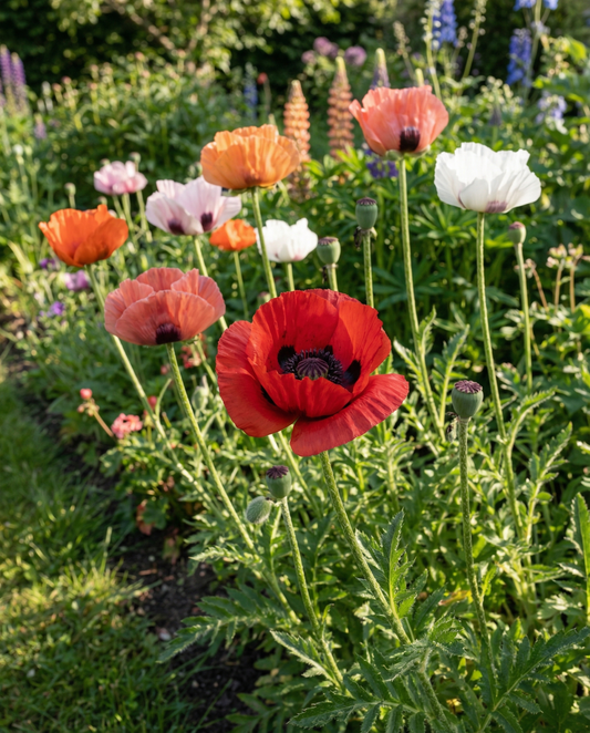 Orientalisk vallmo-mix (Papaver orientale) – frön för flerårig blomma från SeedsChoice