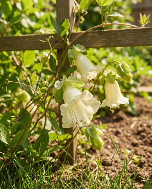 Katedralklockа Vit Klätterväxt (Cobaea scandens) – ettåriga klätterväxtfrön från SeedsChoice