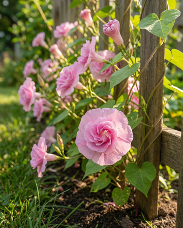 Klätterväxt Double Rose – rosa (Ipomoea tricolor) – frön till ettårig klätterväxt från SeedsChoice