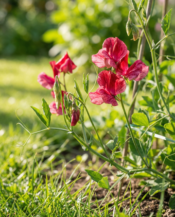 Luktärt Unwin's Striped Climber (Lathyrus odoratus) – ettåriga klätterväxtfrön från SeedsChoice