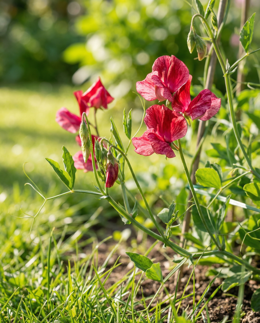 Luktärt Unwin's Striped Climber (Lathyrus odoratus) – ettåriga klätterväxtfrön från SeedsChoice