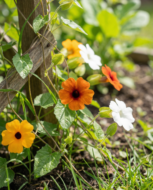 Black Eyed Susan klätterväxt (Thunbergia alata) – ettårig mix frön från SeedsChoice
