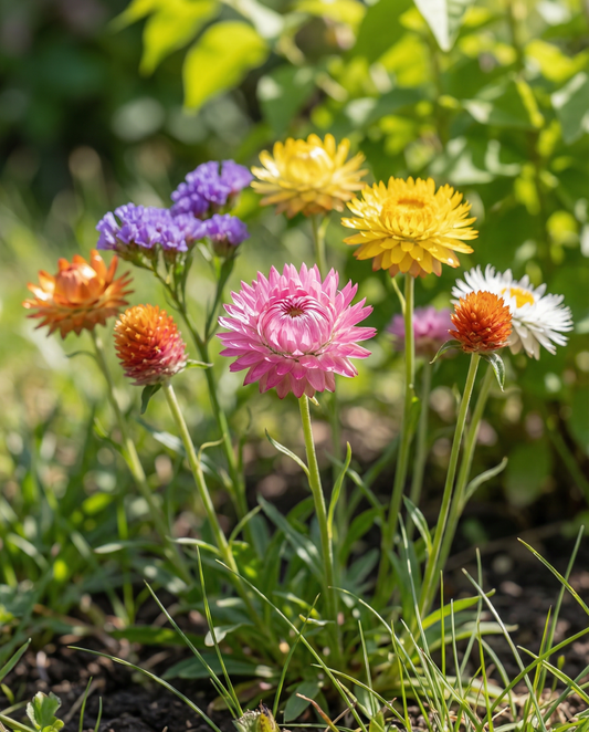 Everlasting Mix för torkade buketter – ettåriga blomsterfrön från SeedsChoice