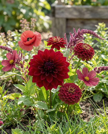 Sommarblommor Vintage Red mix bukettkollektion – ettåriga blomsterfrön från SeedsChoice
