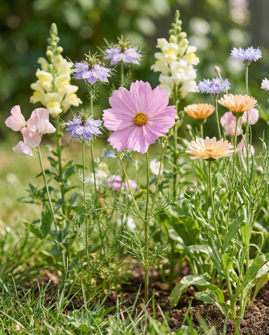 Sommarblommor Stunning Pastel mix blommor – ettåriga blomsterfrön från SeedsChoice
