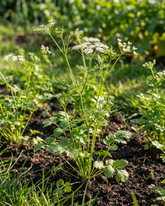 Koriander Cilantro (Coriandrum sativum) – ettåriga örtfrön från SeedsChoice