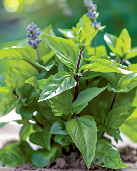 Kanelbasilikafrön Ocimum basilicum ettårig ört aromatiska blad