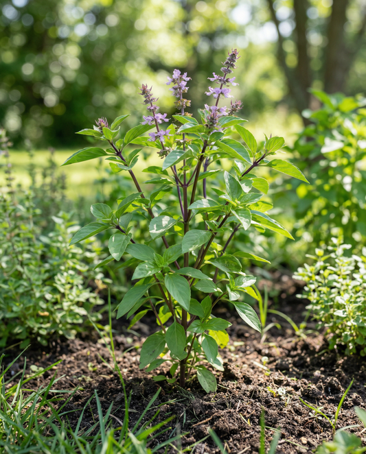 Kanelbasilika aromatiska blad (Ocimum basilicum) – ettåriga örter från SeedsChoice