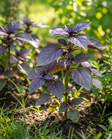 Basilika Red Lizzy (Ocimum basilicum) – ettåriga örter från SeedsChoice