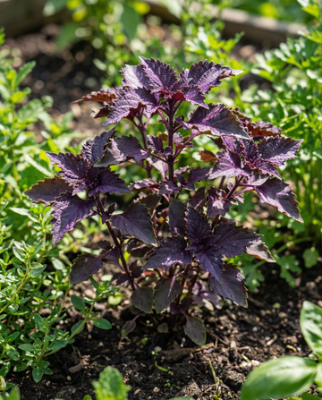 Purple Ruffles Basil (Ocimum basilicum) – ettåriga örtfrön från SeedsChoice