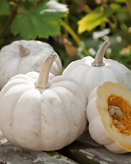 Pumpafrön Baby Boo Cucurbita pepo ettårig dekorativ sort