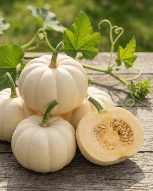 Pumpafrön Baby Boo dekorativ (Cucurbita pepo) – ettåriga grönsaksfrön från SeedsChoice