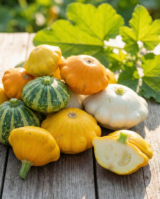 Patisson Colour Scallopini (Cucurbita pepo) – ettårig blandning frön från SeedsChoice