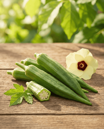 Okra Clemson Spineless äldre sort (Abelmoschus esculentus) – ettåriga grönsaksfrön från SeedsChoice