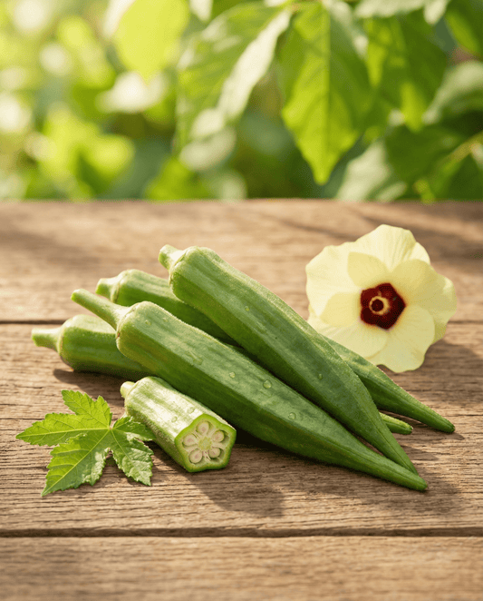 Okra Clemson Spineless äldre sort (Abelmoschus esculentus) – ettåriga grönsaksfrön från SeedsChoice